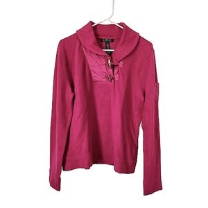 Lauren Ralph Lauren Fushia Pink Ribbed Pullover Top Xl